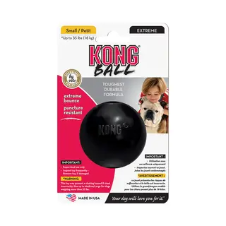 Kong - Extreme Ball - Rubber Speelgoed Voor Krachtige Kaken, Zwart - Voor Kleine Honden, Middelgrote Rassen