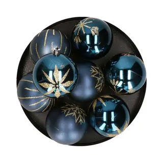 Feeric lights & Christmas Feeric Lights And Christmas Kerstballen - 8x - 8 Cm - Kunststof - Blauw