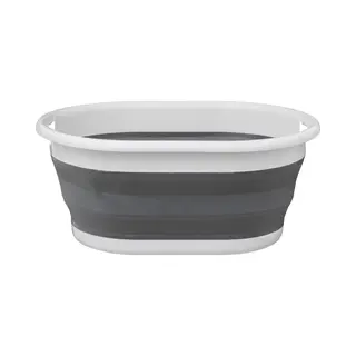 5Five Wasmand Opvouwbaar Met Handvatten - Kunststof - 21L - Grijs/wit - 54 X 39 X 23 Cm