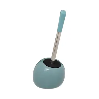 5Five Toilet/wc-borstel In Houder - Polyresin/metaal - Ijsblauw - 35 Cm