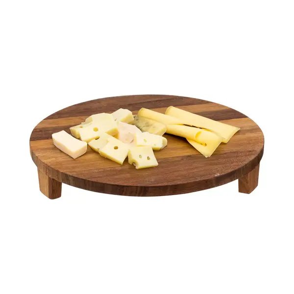 5Five Voedsel/hapjes Serveer Plank Op Pootjes - D30 Cm - Rond - Presentatie Plateau - Acacia Hout thumbnail