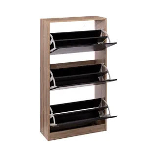 5 five simply smart 5five - Schoenenrek Met 3 Laden, Zwart Eikeneffect