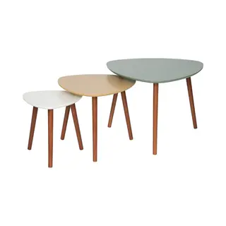 Atmosphera Createur D'interieur Atmosphera - Set Van 3 Uittrekbare Tafels In Het Centrum Miléo Vegetal