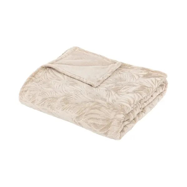 Atmosphera Roy plaid 180 x 230 cm Polyester Beige thumbnail