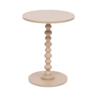 Atmosphera Bijzettafel/salontafel Alix - Beige - Mdf Hout - Rond - Planten Verhoger - D38 X H50 Cm