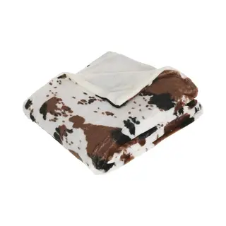 Atmosphera Créateur d'intérieur Koeienprint Fleece Deken/fleeceplaid Wit/bruin - Bankdeken - Fleece Deken - Fleece Plaid