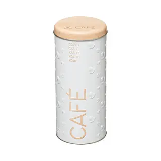 5 five simply smart 5five - Scandinavische Koffiecapsulebox – Wit, H 17, 5 Cm, Inhoud 20 Pads – Voor Het Opbergen Van Keuken, Dispenser