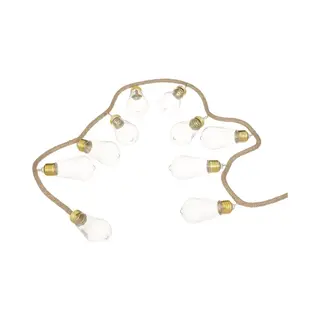 Atmosphera Lichtslinger/lichtsnoer - Gloeilampen Aan Jute Touw - 165 Cm - Feestverlichting Slinger - Met 10 Gloeilampen