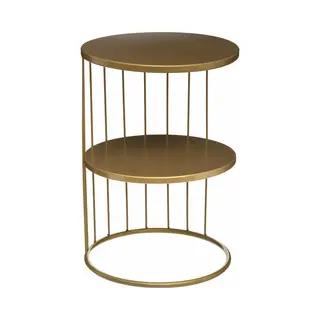 Atmosphera Bijzettafel/Salontafel Kobu - Goud - Metaal - Rond - Salontafels Industrieel