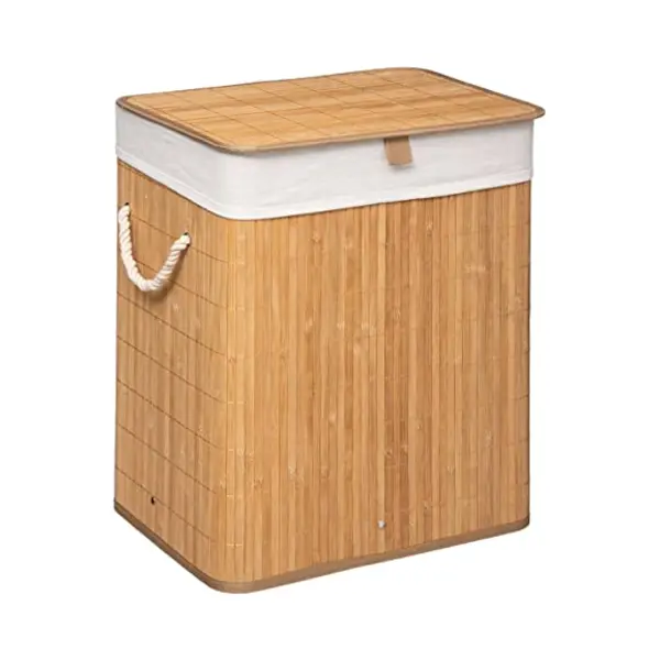 5Five Wasmand Van Bamboe - 60 Liter - 41 X 30 X 50 Cm - Met Deksel thumbnail