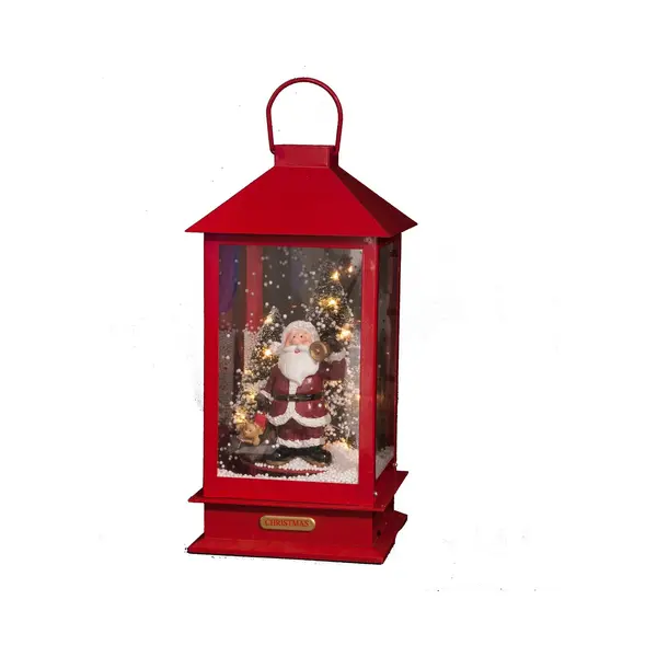 Feeric Lights & Christmas Snowglobe/sneeuw Lantaarn - Rood - 38 Cm - Licht En Muziek thumbnail