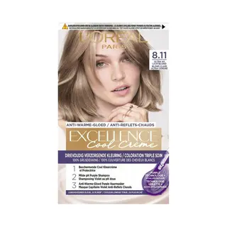 Gratis, L'Oréal Excellence Cool Crème Permanente Crèmekleuring 8.11 - Ultra As Lichtblond
