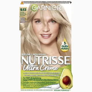 Garnier Nutrisse Ultra Crème 9.13 Zeer Licht Goud Asblond - Intens Voedende Permanente Haarkleuring