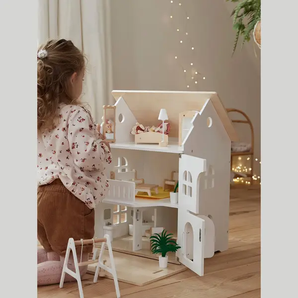 Vertbaudet Romantisch Poppenhuis + Meubilair Wit thumbnail