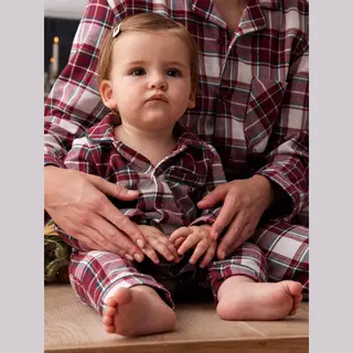 Vertbaudet Geruite Kerstpyjama Voor Baby's Familie-capsulecollectie Rood, Geruit