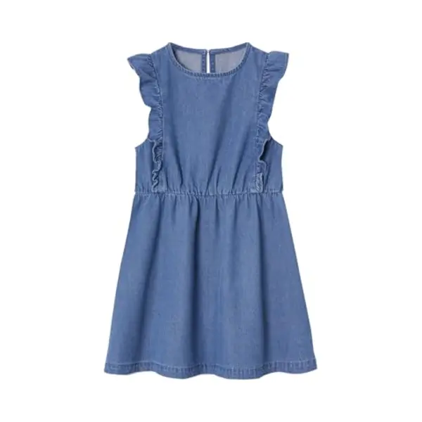Vertbaudet Denim Meisjesjurk Met Ruches Stone thumbnail