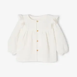 Vertbaudet Langarmhemd Mädchen Baby Volant-Bluse