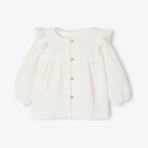 Vertbaudet Langarmhemd Mädchen Baby Volant-Bluse thumbnail