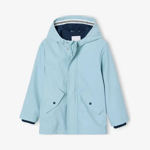 Vertbaudet Regenjas Met Capuchon En Meerdere Zakken Blauwgroen thumbnail