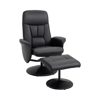 Homcom Relaxsessel Mit Fußhocker Relaxsessel Schwenkersessel 360° Drehbar Und Verstellbarem Rückenlehne Tv-Sessel Für Bis Zu 120 Kg Kunstleder
