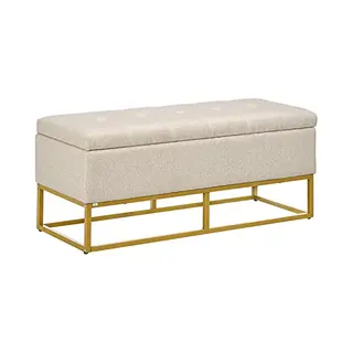 Homcom-Opbergpoef-Polyester-110x44x48cm-Beige