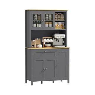 Homcom-Keukenkast-Mdf-100x40x180cm-Grijs