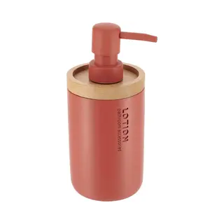 Tendance Zeeppompje 102 Series - Terracotta - Bamboe Rand - Ps - D7, 5 X H17 Cm - Vrijstaand - Zeepdispenser - 230 Ml