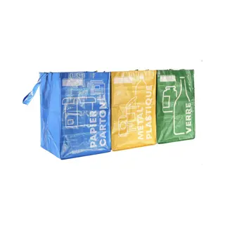 Afval Sorteren Zakken - 3 Soorten Kleuren - Kunststof - 40 X 25 X 80 Cm Per Zak - Opbergers - 70 Liter - Erg Handig