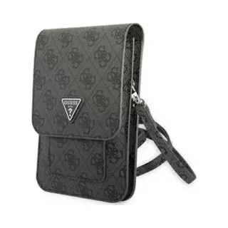 Guess Guwbsatmgr Uniseks Tas Grijs Saffiano Driehoek Reisaccessoires Bi-Fold Portemonnee Zwart
