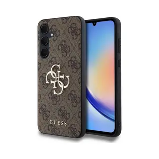 Guess GUHCSA354GMGBR A35 A356 Brązowy/brown Hardcase 4G Big Metal Logo (Samsung Galaxy A35), Smartphone Hülle, Braun