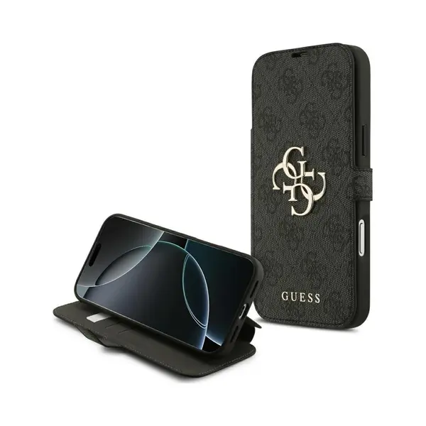 Guess - Hardcase 4G Classic Logo With Strap (GUHCP17SP4GMGSP) - IPhone 17 - Pink (Apple IPhone 17 Pro), Smartphonehoes, Zwart thumbnail