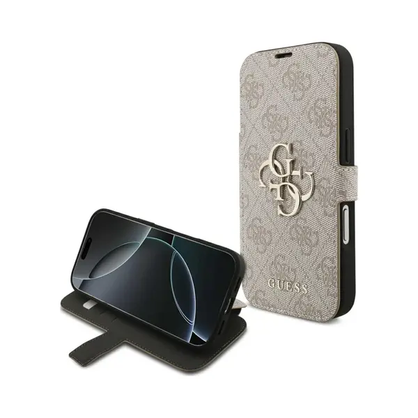 Guess 4G Big Metal Logo Book Wallet Case Hoesje Voor IPhone 17 Pro - Roze thumbnail