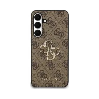 Guess 4G Metal Logo Back Case - Voor Samsung Galaxy S25 Fe - Bruin