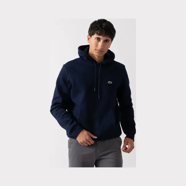 Men's Lacoste Mens Fleece Hoodie - Navy Blue 166 - Size, 46 thumbnail