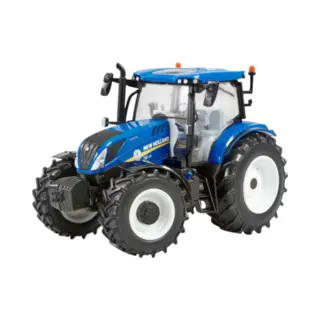Britains New Holland T6.175 Blue Power Tractor Replica, New Holland Tractor Replica Compatible With 1, 32 Scale Farm Animals And Toys, Suitable For