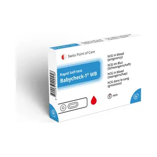Swiss Point of care Babycheck-1 Wb (hCG) Zwangerschap Zelftest | Detecteert Vroegtijdig En Nauwkeurig Zwangerschap | Resultaat In 5 Minuten, Volledig Anoniem En Thuis Te