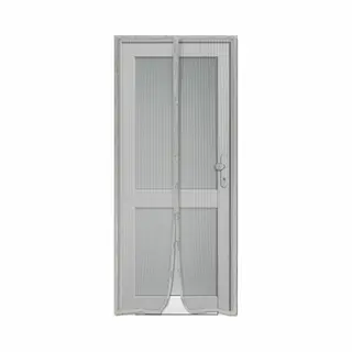 Luance Opzet Deurhorzelfklevend - Magnetische Sluiting - Grijs - 100 X 220 Cm - Vliegengordijn