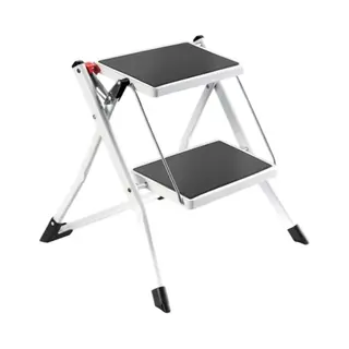 Msv 130009 Tritthocker Stahl Schwarz, Weiß