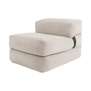 Bananair - Converteerbare 1-zits Slaapstoel Voor Volwassenen - Extra Matras Met Afneembare Hoes Van Corduroy - Slaapbank, Opvouwbaar Futon, Praktisch