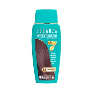 Leganza Hair Coloring Conditioner Natural Balm Color Chestnut Nº 32 | Enriched With 7 Natural Oils | Ammonia, Ppd And Paraben Free | 150 Ml