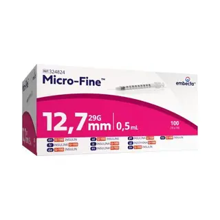 Bd Microfine Insulinespuit 0, 5ml + Naald 0, 33x12, 7mm U100 | Becton Dickinson Insulinespuit