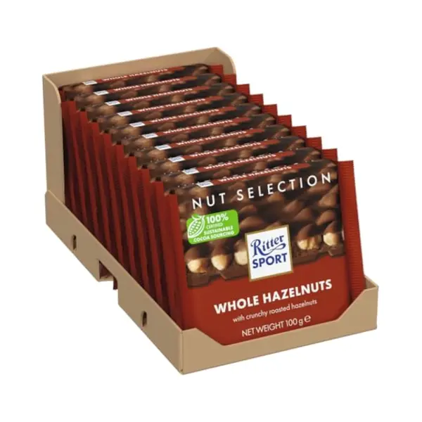 Ritter Sport Hele Hazelnoot Melk - Chocoladereep - 10 X 100 Gr thumbnail