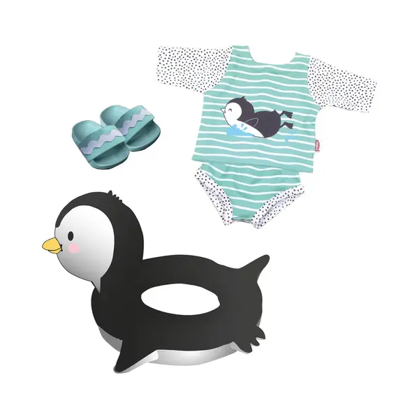 Heless Poppen Zwemset Pinguin - Badkleding Voor Poppen 35-45 Cm. thumbnail
