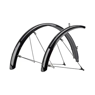 Sks Spatbordenset - Robuuste Sandwichconstructie - Veiligheidssysteem - Zwart - 55 Mm