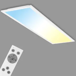 Briloner Piatto - Led Plafonniére - Dimbaar Plafondlamp - Met Cct - Met Afstandsbediening - 24W - Wit - 100cm