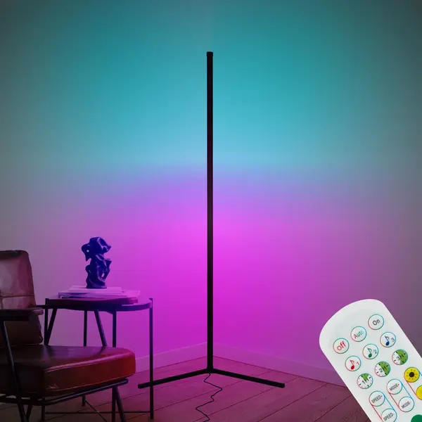 B.K.Licht - Led Vloerlamp - Rgbic Sfeerverlichting - Staande Lamp Met Afstandsbediening - Dimbaar - H, 143 Cm thumbnail