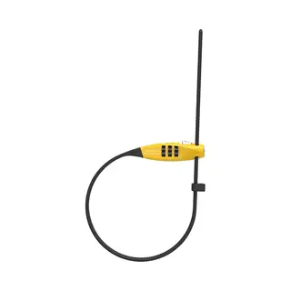 Abus Combiflex TravelGuard Kabelslot Voor Het Vastzetten Van Helm, Kinderwagen, Ski's En Bagage, 45 Cm Lange Kabel Met Cijfercode, Geel