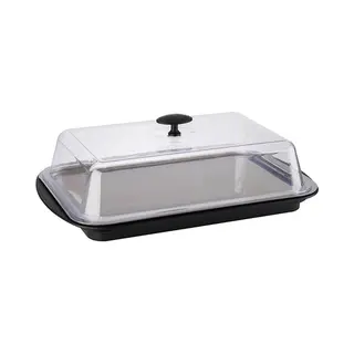 Aps-Germany 09091 Display tray Rechthoek Zwart, Roestvrijstaal, Transparant