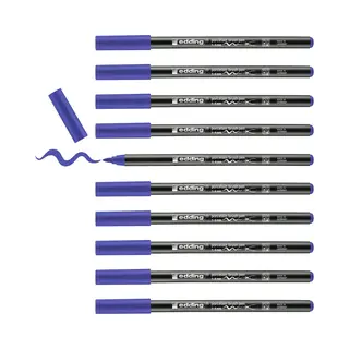 Edding 4200 Porseleinstift - Blauw - 10 Pennen - Penseelpunt 1-4 Mm - Viltstift Voor Het Schilderen En Decoreren Van Keramiek, Porselein -