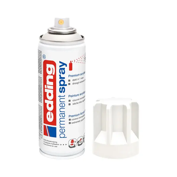 Edding 5200 Permanent Spray – Matt Traffic White – 200 Ml – Acrylic Paint For Painting Or Decorating Glass, Metal, Wood, Ceramic, Plastic, thumbnail